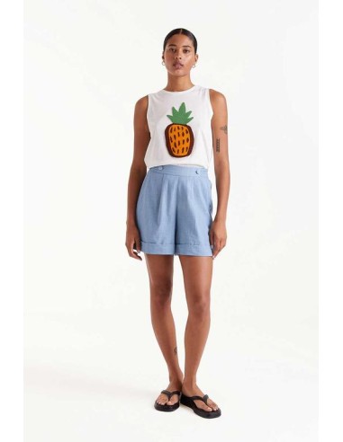 SHORT BOTONES EFECTO DENIM.