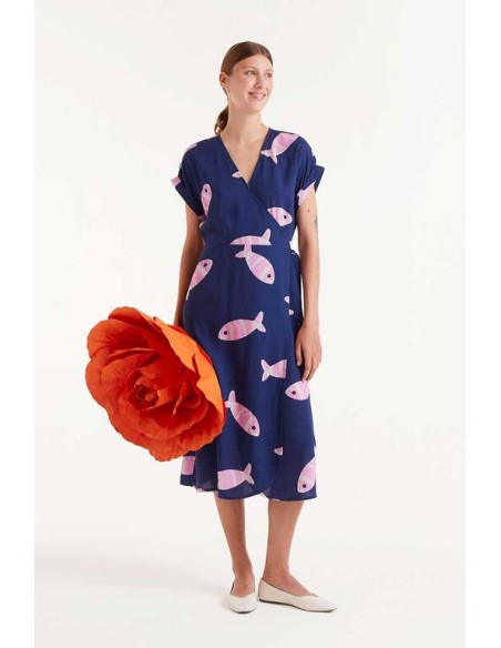 VESTIDO MIDI RAYÓN LENZING "ECOVERO" CON ESTAMPADO EUREKA.