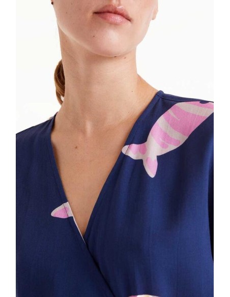 VESTIDO MIDI RAYÓN LENZING "ECOVERO" CON ESTAMPADO EUREKA.