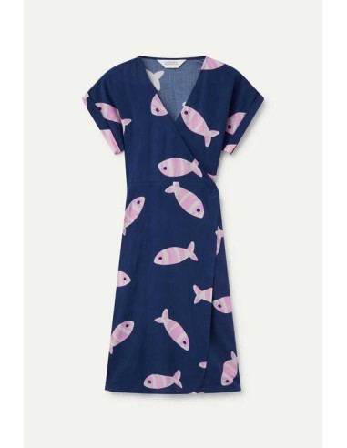 VESTIDO MIDI RAYÓN LENZING "ECOVERO" CON ESTAMPADO EUREKA.