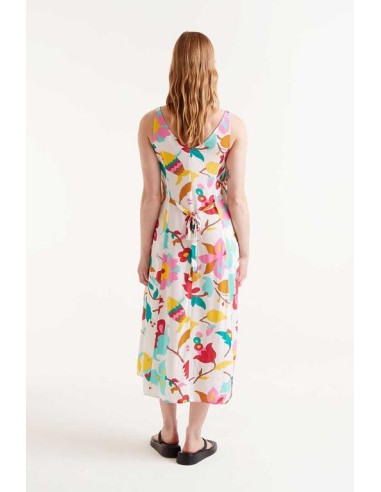 VESTIDO MIDI ESTAMPADO FLORAL NENUFAR.