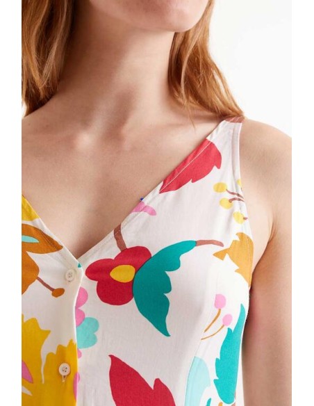 VESTIDO MIDI ESTAMPADO FLORAL NENUFAR.