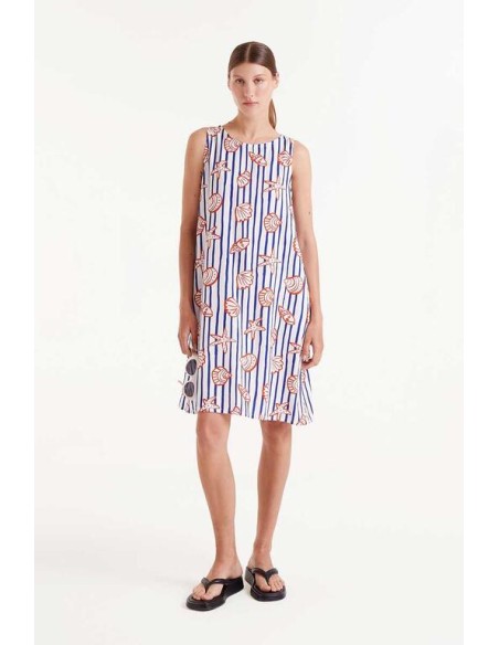 VESTIDO CORTO ESTAMPADO DE RAYAS NEMO.