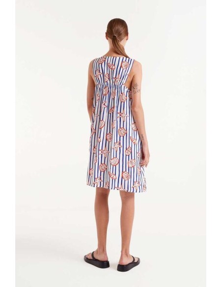 VESTIDO CORTO ESTAMPADO DE RAYAS NEMO.