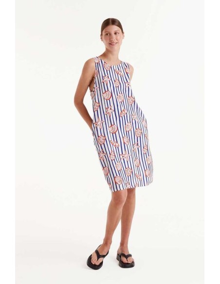 VESTIDO CORTO ESTAMPADO DE RAYAS NEMO.
