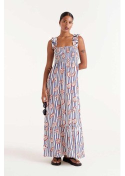 VESTIDO LARGA CON ESTAMPADO DE RAYAS NEMO.