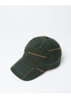 GORRA BASEBALL CON TEJIDO DE CUADROS.