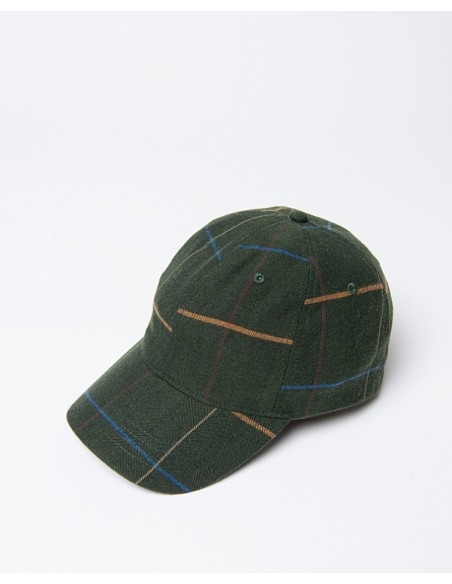 GORRA BASEBALL CON TEJIDO DE CUADROS.