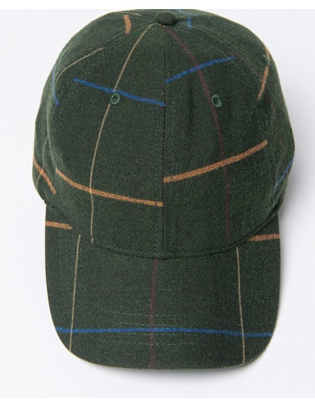 GORRA BASEBALL CON TEJIDO DE CUADROS.