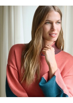 JERSEY BICOLOR CON CUELLO PERKINS ELÁSTICO.