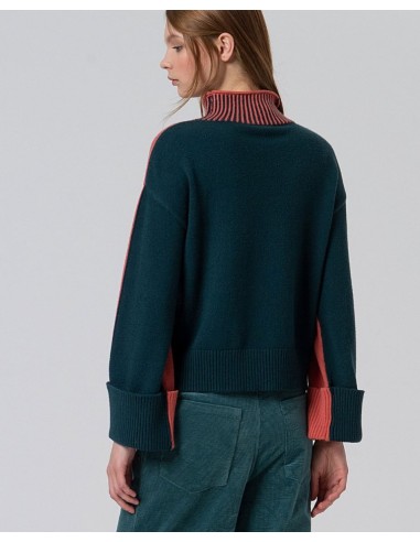 JERSEY BICOLOR CON CUELLO PERKINS ELÁSTICO.