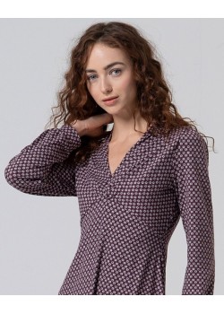 VESTIDO CORTO ELÁSTICO CON ESCOTE FRUNCIDO,ESTAMPADO GRÁFICO. 2