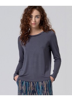 CAMISETA CUELLO REDONDO DE VISCOSA Y BAMBÚ.