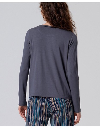 CAMISETA CUELLO REDONDO DE VISCOSA Y BAMBÚ.