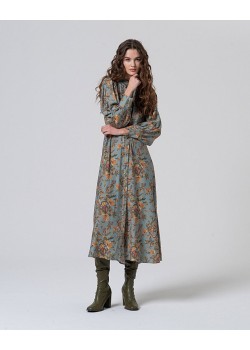 VESTIDO CAMISERO  CON FANTASÍA EN DELANTERO.