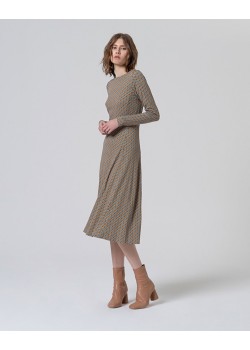 VESTIDO MIDI ELÁSTICO MICRO ESTAMPADO. 2