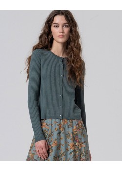 CHAQUETA AJUSTADA DE CANALÉ CUELLO REDONDO.