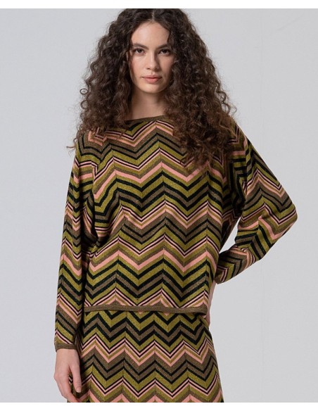 JERSEY DE PUNTO ZIG-ZAG CON LUREX.