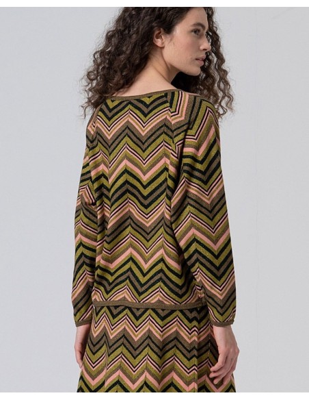 JERSEY DE PUNTO ZIG-ZAG CON LUREX.
