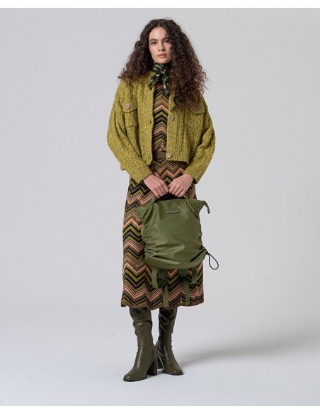 FALDA MIDI DE PUNTO ZIG-ZAG CON LUREX.