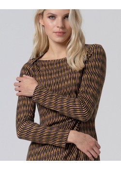 VESTIDO MIDI ESTAMPADO CON CUELLO ESTILO BARCO. 2