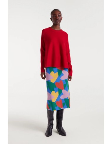 FALDA MIDI DE PUNTO CON ESTAMPADO CÚPIDO.