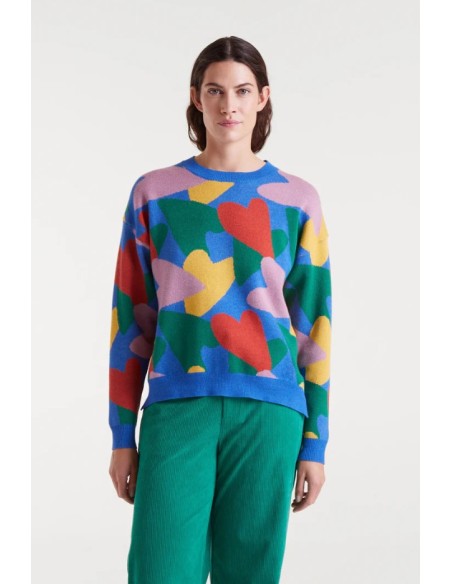 JERSEY DE PUNTO JACQUARD CON ESTAMPADO CÚPIDO.