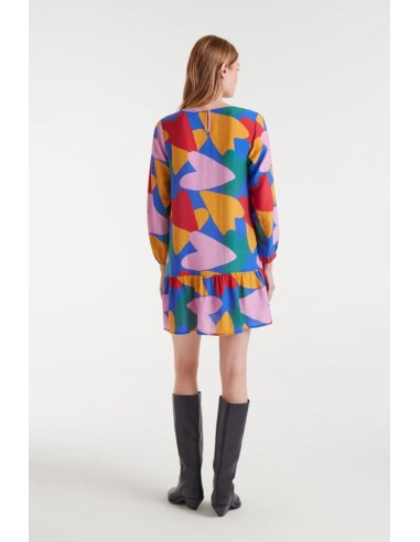 VESTIDO CORTO CREPÉ LIGERO CON ESTAMPADO CÚPIDO.