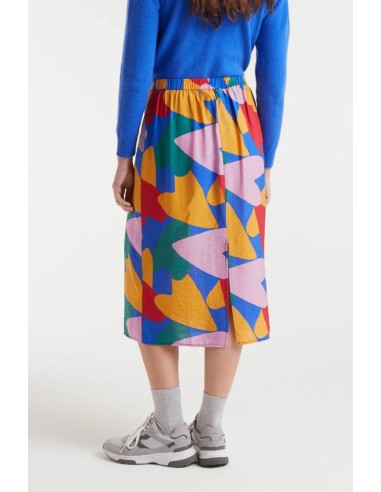 FALDA MIDI CREPÉ LIGERO CON ESTAMPADO CÚPIDO.