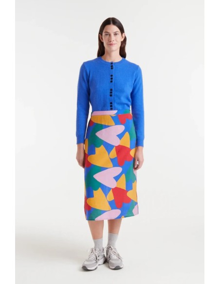 FALDA MIDI CREPÉ LIGERO CON ESTAMPADO CÚPIDO.