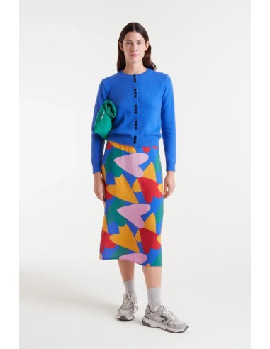 FALDA MIDI CREPÉ LIGERO CON ESTAMPADO CÚPIDO.