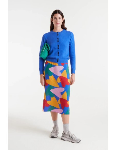 FALDA MIDI CREPÉ LIGERO CON ESTAMPADO CÚPIDO.