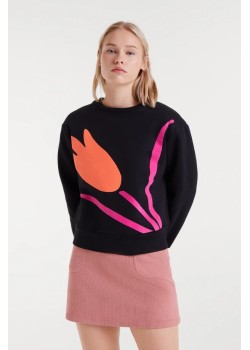 SUDADERA CON PRINT  DE FLOR.