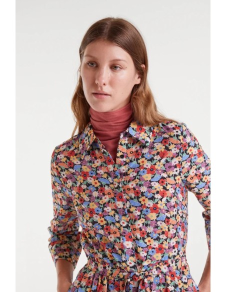 VESTIDO MIDI CREPÉ LIGERO CON ESTAMPADO HAMPTON SMALL.