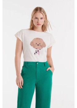 CAMISETA 100% ALGODÓN CON ESTAMPADO CANICHE.