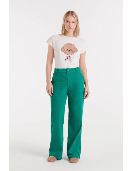 CAMISETA 100% ALGODÓN CON ESTAMPADO CANICHE.