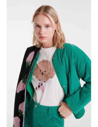 CAMISETA 100% ALGODÓN CON ESTAMPADO CANICHE.