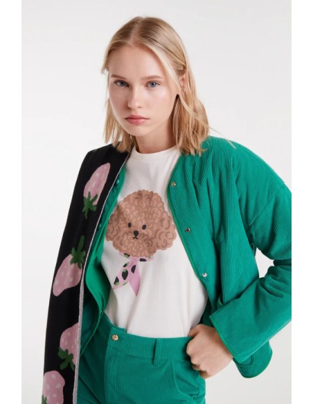 CAMISETA 100% ALGODÓN CON ESTAMPADO CANICHE.