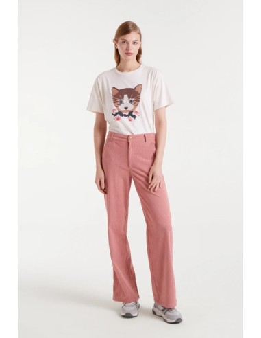 CAMISETA 100% ALGODÓN, CON ESTAMPADO DE GATITO.