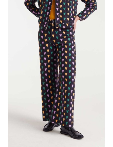 PANTALÓN VAQUERO DE TEJIDO DENIM ELÁSTICO CON ESTAMPADO CÚPIDO LINES.