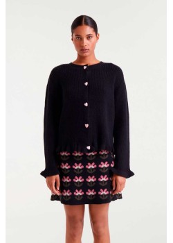 CHAQUETA DE PUNTO,BOTONES CON DETALLE DE CORAZONES.