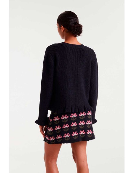 CHAQUETA DE PUNTO,BOTONES CON DETALLE DE CORAZONES.