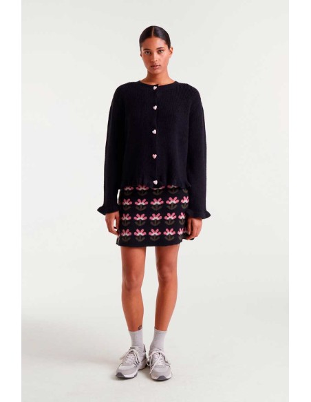 CHAQUETA DE PUNTO,BOTONES CON DETALLE DE CORAZONES.