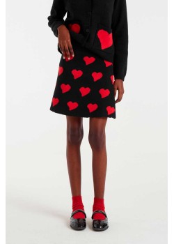 FALDA CORTA JACQUARD CON ESTAMPADO HEART ATTACK SMALL.