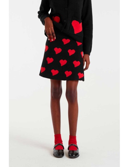 FALDA CORTA JACQUARD CON ESTAMPADO HEART ATTACK SMALL.