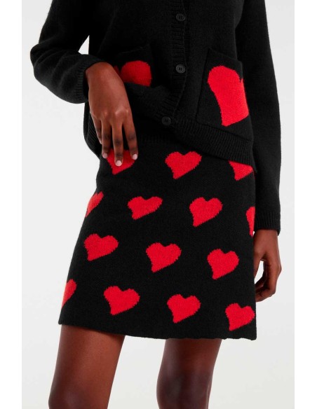 FALDA CORTA JACQUARD CON ESTAMPADO HEART ATTACK SMALL.