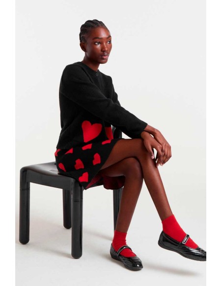 FALDA CORTA JACQUARD CON ESTAMPADO HEART ATTACK SMALL.