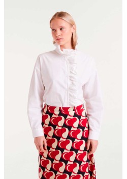 CAMISA 100%ALGODÓN CON VOLANTES.