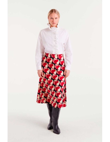 CAMISA 100%ALGODÓN CON VOLANTES.