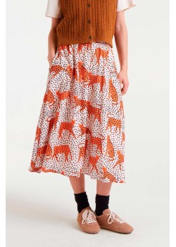 FALDA MIDI CON ESTAMPADO TANO.